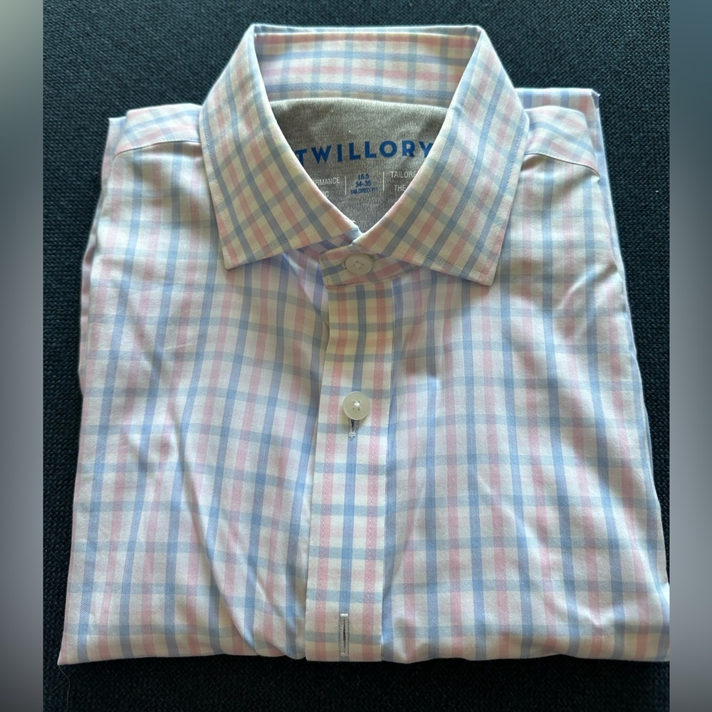 Twillory Blue/Pink/White Dress Shirt size 15.5/34-35
